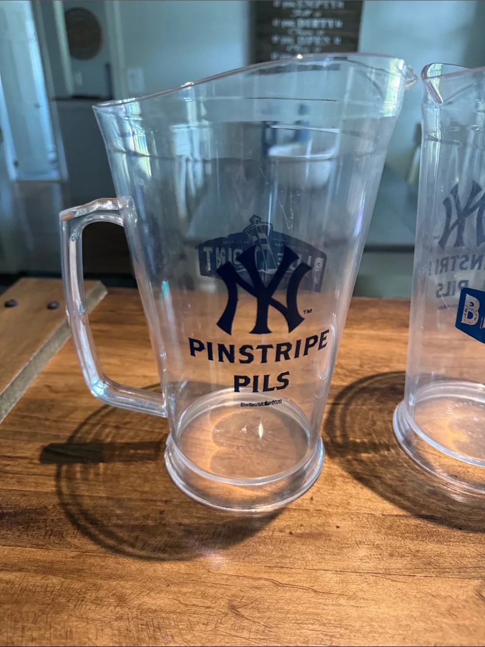 PLASTIC NY YANKEES BEER PITCHERS by BLUE POINT BREWING